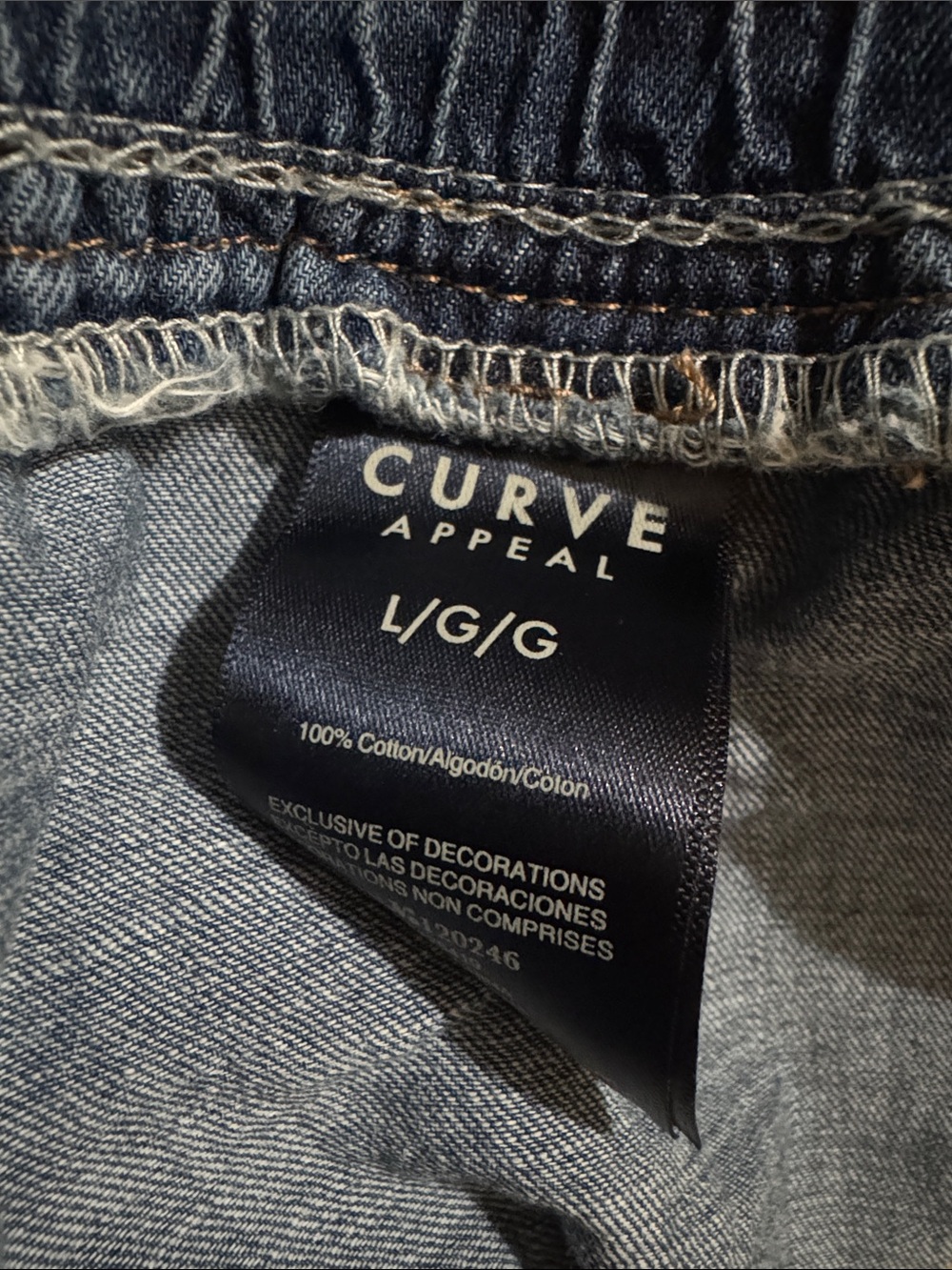 Women’s Blue Drawstring Denim Shorts - Picture 5 of 5